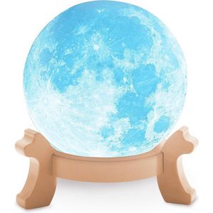 Full Moon, realistische 3D Maan Lamp – nachtlampje – tafellamp – maanlamp – 16 dimbare LED kleuren – usb oplaadkabel – draadloos