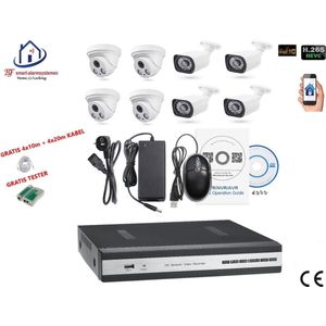 Home-Locking camerasysteem met NVR 5.0MP H265 POE met 8 camera's 1944P 5.0MP CS-8-1434