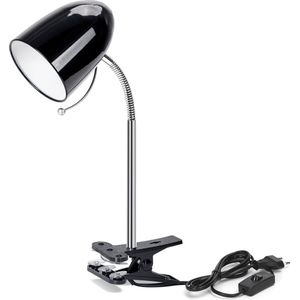 Aigostar LED klemlamp - E27 fitting - Bureaulamp met klem - Tafellamp - Zwart - Excl. lampje