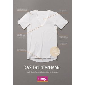 Mey Eronderhemd V-Hals Dry Cotton Heren 46038 - Wit - S