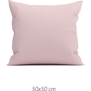 ZO! Home Satinado 2-pack katoen/satijn sierkussenhoezen roze - 50x50 - luxe uitstraling - zijdezacht