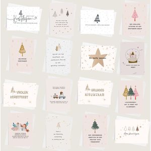 16x Nederlandse kerstkaarten (A6 formaat) - kerst kaarten om te versturen - kaartjes met tekst - luxe kerstkaarten - feestdagenkaarten - kerstkaart - wenskaarten - kerst
