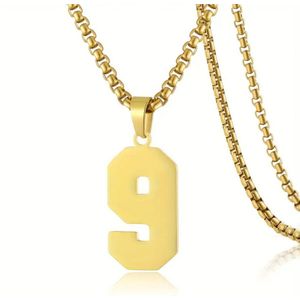 Bovista Ketting - Heren - Staal - Nep zilver - Met Hanger - Nep Goud - 9