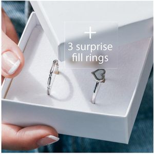 iXXXi Jewelry-On the go ring set Love-Zilverkleurig-Dames Sieraden geschenkset