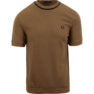 Fred Perry - T-Shirt Piqué Bruin - Heren - Maat XL - Modern-fit