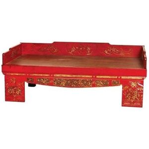 Fine Asianliving Antiek Chinees Opiumbed Handgesneden Rood B200xD83xH70cm Chinese Meubels Oosterse Kast