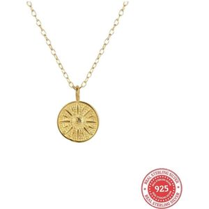 Borasi Medaillon Ketting | 18k Goldplated | Goud | Sterling Zilver 925 | Dames Ketting | Elegant | Vrouwen Cadeau | Moederdag | Moederdag cadeau | Cadeau Voor Haar