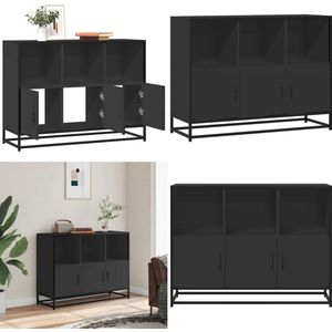 vidaXL Dressoir 100x35x76 cm bewerkt hout zwart - Dressoir - Dressoirs - Opbergkast - Wandkast
