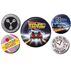 BACK TO THE FUTURE - Pack 5 Badges - Delorean