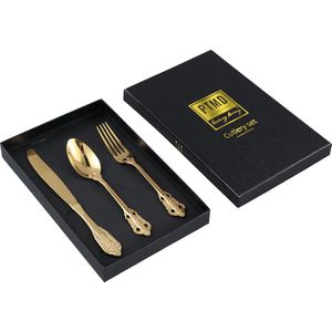 PTMD Thrust Gold stainless steel cutlery set in giftbox