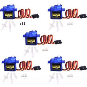 MMOBIEL 5x SG90 9g Micro Servo Motor voor o.a. RC Drone / Auto / Vliegtuig / Helikopter