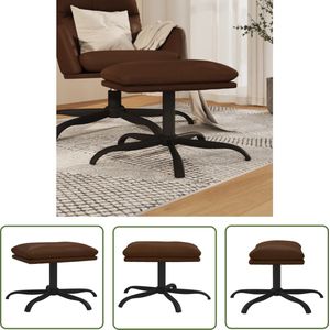 The Living Store Voetenbank 45x29,5x36 cm glanzend kunstleer bruin - Voetenbank - Bruine Voetenbank - Voetenbank Lederlook - Salontafel - Relaxstoel