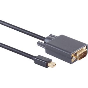 Powteq - 1 meter - Premium mini Displayport naar VGA kabel - 1080p 60 Hz - Gold-plated - 3 x afgeschermd - Topkwaliteit kabel