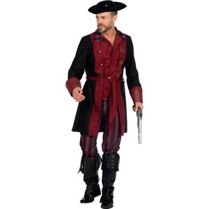 Piraten kostuum burgundy-zwart heren