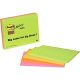 Post-it® Meeting Notes, Groen, Roze, Oranje, Geel, 149 x 200 mm, 4 Blokken, 45 Blaadjes/Blok