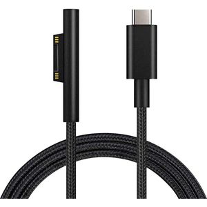 NÖRDIC SURF-105 USB-C oplaadkabel - Geschikt voor Microsoft Surface - 15V3A - 45W - 1m - Zwart