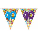 2x Mini vlaggenlijn / slinger - verjaardag 40  jaar - 300 cm