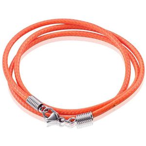 LGT Jewels waxkoord ketting Oranje- 2.5mm-55cm