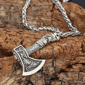 WiseGoods Luxe Viking Bijl Ketting - Heren Kettingen Vikings - Cadeau - Hakbijl - Sieraden - Kleding Accessoires - Mannen - Zilver