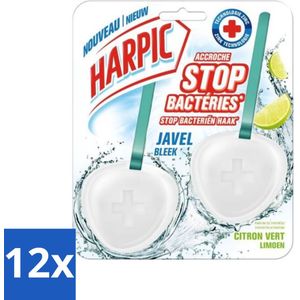 Harpic - Toiletblok - Limoen - Met Bleek - 2 Blokjes - Voordeelverpakking - 12 stuks