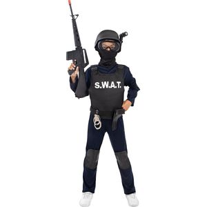 Funidelia | Swat Kostuum Voor voor jongens  Politieman, Politieagent, FBI, Beroepen - Kostuum voor kinderen Accessoire verkleedkleding en rekwisieten voor Halloween, carnaval & feesten - Maat 135 - 152 cm - Zwart