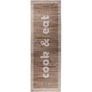 Lalee Luna keuken loper met antislip rug keuken tapijt wasmachine wasbaar 30 gr 60x180 cm beige COOK
