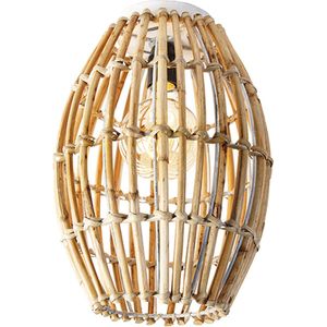 QAZQA capsulecanna - Landelijke Plafondlamp - 1 lichts - Ø 26 cm - Naturel - Woonkamer | Slaapkamer | Keuken