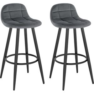 Met fluweel beklede barkruk - Tegenkruk - Keukenkruk - Pluche comfort - Stevig metalen frame - Eenvoudige montage - 84 cm x 39 cm x 31 cm