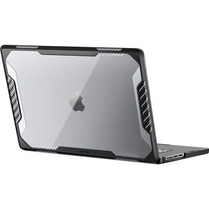 Supcase, Volledige hoes voor MacBook Air 13.6 2022 Schokbestendig, Doorzichtig zwart