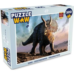 Puzzel Dino - Geschiedenis - Triceratops - Kinderen - Jongens - Kids - Jongetje - Legpuzzel - Puzzel 500 stukjes