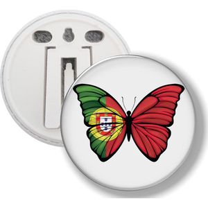 Button Met Clip - Vlinder Vlag Portugal