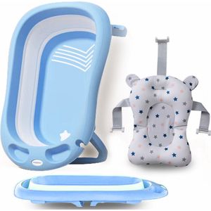 Babybadje 3 in 1 opvouwbaar - Inclusief badkussen - Peuterbad - Baby Badstoeltje - Baby Spullen - Baby Badje - Baby Badje Met Standaard - Kinderbad - Baby Benodigdheden