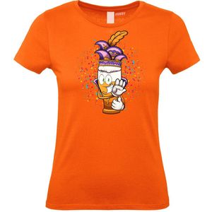 Dames T-shirt Alaaf Bier | Carnaval | Carnavalskleding Dames Heren | Oranje | maat XL