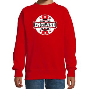 Have fear England is here sweater met sterren embleem in de kleuren van de Engelse vlag - rood - kids - Engeland supporter / Engels elftal fan trui / EK / WK / kleding 134/146