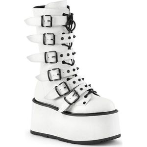 DemoniaCult - DAMNED-225 Plateau Laarzen - US 6 - 36 Shoes - Wit