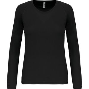SportT-shirt Dames XS Proact Ronde hals Lange mouw Black 100% Polyester