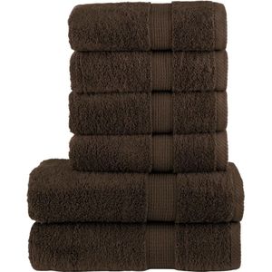 vidaXL - 6-delige - Handdoekenset - SOLUND - 600 - g/m² - bruin