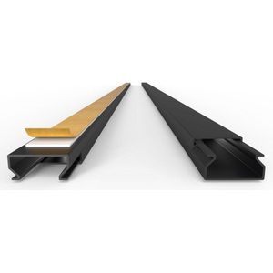 Zelfklevende kabelgoot zwart - 20 x 10 mm - 1 meter - slank profiel - kabelmanagement