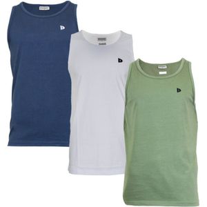 3-Pack Donnay Muscle shirt (589006) - Tanktop - Heren - Navy/White/Army Green - maat XXL