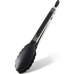 Siliconen BBQ Tang - Keuken Tang - Serveertang - 20 cm - Zwart