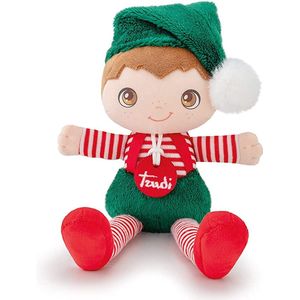 Trudi - Kerst Elf Doll Rudy (M-TUDP6220) - Pluche knuffel - Ca. 32 cm (Maat M) - Geschikt voor jongens en meisjes - Groen/Rood