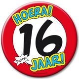 XXL verjaardags button 16 jaar