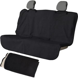 Autostoelhoezen universeel zwart polyester waterdicht en antislip - Voorstoelen en achterbankbescherming - Ideaal voor sport en werk - 140 x 150 cm
