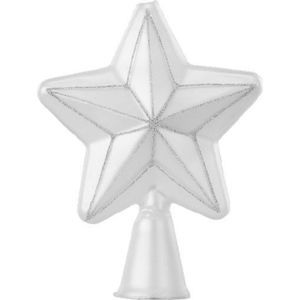 Witte Ster Piek voor de kerstboom - 17 cm