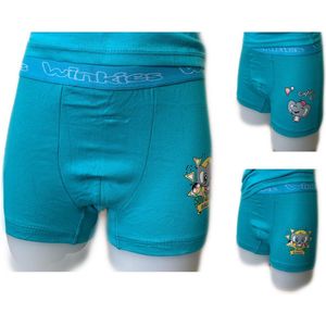 Embrator 2-stuks Jongens Boxershorts met opdruk turquoise 140/146