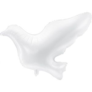 PARTYDECO - Witte aluminium duif ballon - Decoratie > Ballonnen