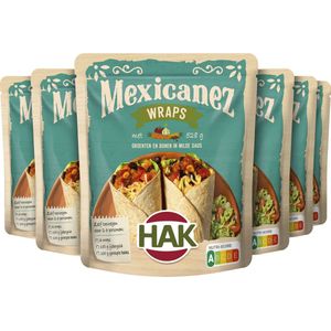 HAK Mexicanez Wraps - Doos 6x550g - Maaltijdoplossing - Bron van Proteïne / Eiwit - Vegan - Vega - Plantaardig - Mexicaanse maaltijd, lekker met Wraps - Gemaksgroenten - Groenteconserven