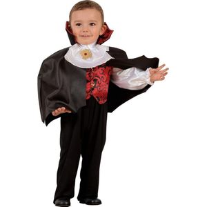 Widmann - Vampier & Dracula Kostuum - Kleine Doorbijter Vampier - Jongen - Zwart - Maat 98 - Halloween - Verkleedkleding