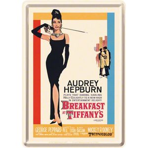 Audrey Hepburn - Breakfast At Tiffany's Metalen Postkaart