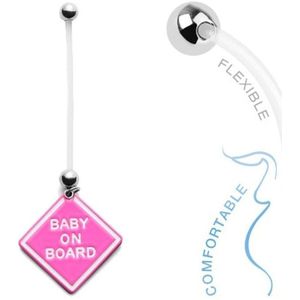 Fako Bijoux® - Zwangerschapspiercing - Baby on Board - Roze